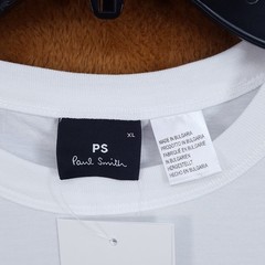 PAUL SMITH Shirt Mens XL White Pullover Crew Graphic Logo T-Shirt $95