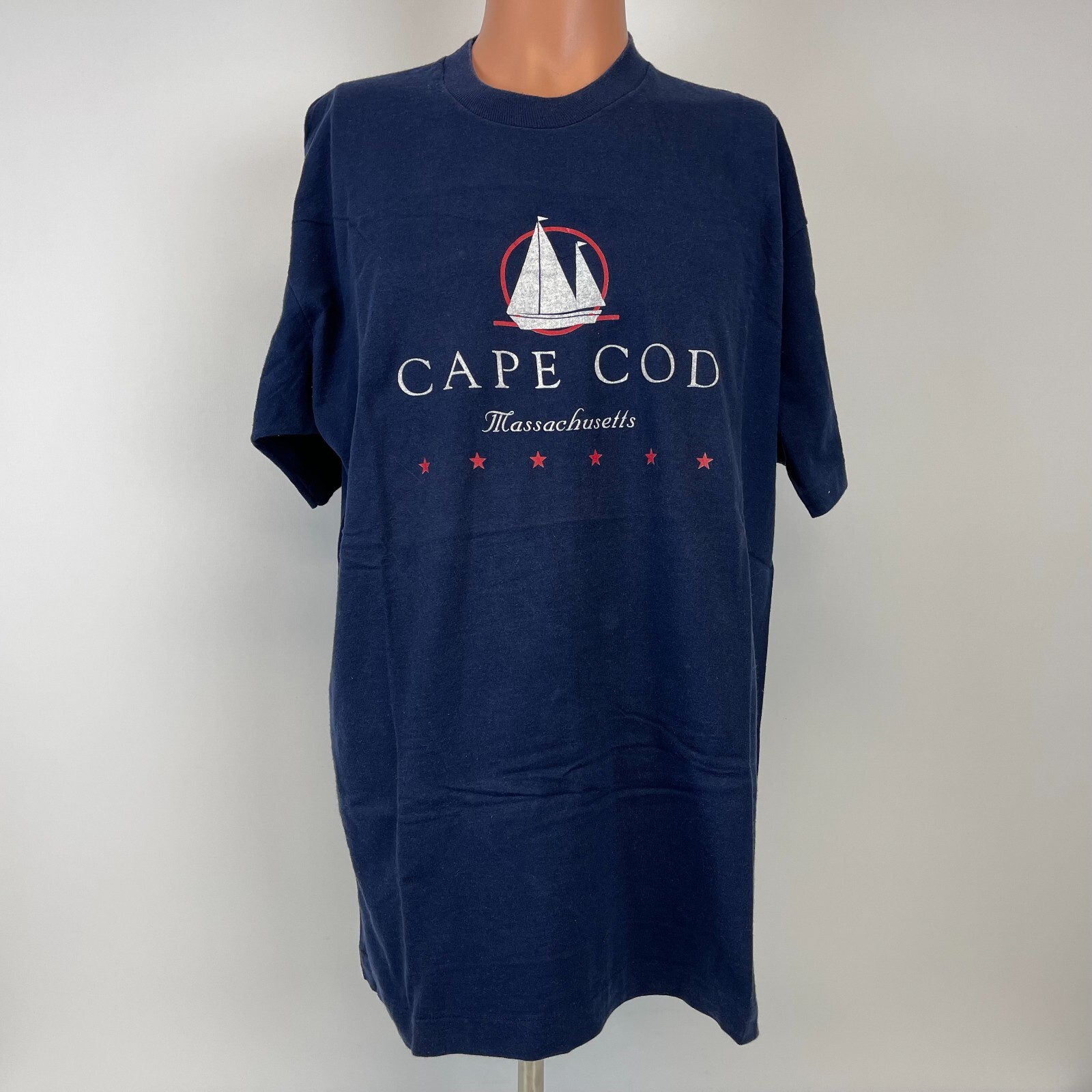 Vintage 90s Cape Cod Massachusetts T Shirt Mens Size XL Blue Tall Ships gallery