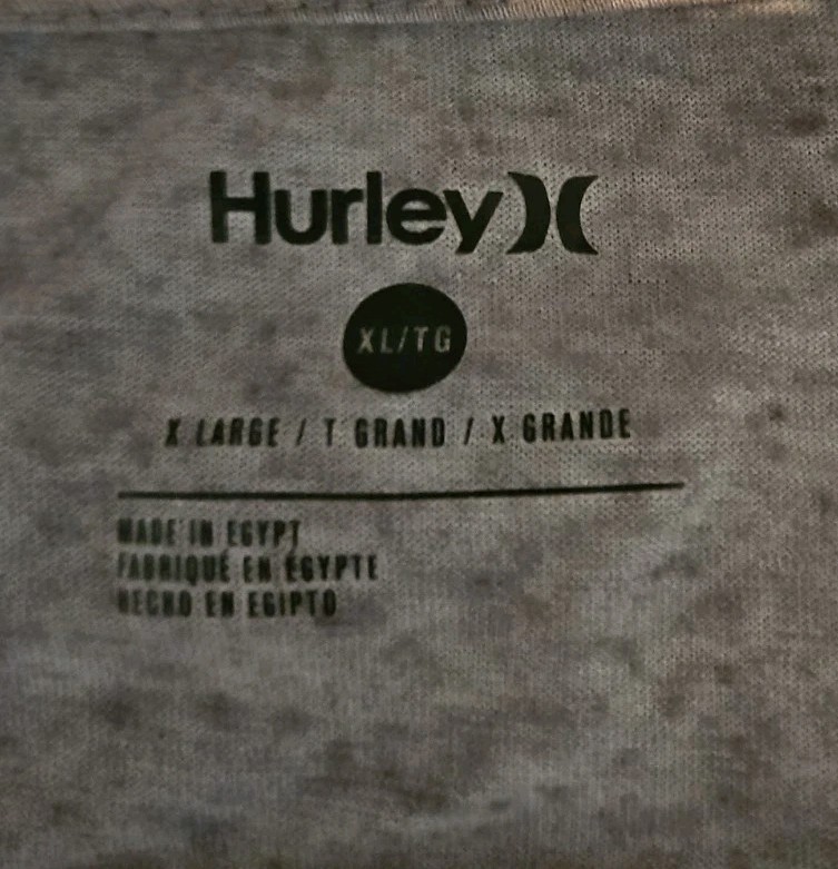 Hurley Men's Gray Graphic Logo Crew Neck Knit Short Sleeve T-Shirt XL gallery