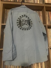 THRALL Logo Button-Up Work Shirt Size XL SIGNED by Mike Hard God Bullies