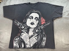 Kill It Clothing 2 Gun Salute Chica Tattoo Shirt Rose Pistol 2XL Perfect fade