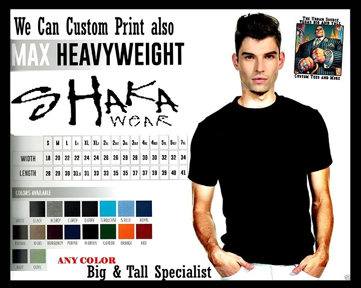 Shaka Wear Men RED Max Heavyweight Short Sleeve Tee Shirt 7XL Big & Tall Blank T gallery