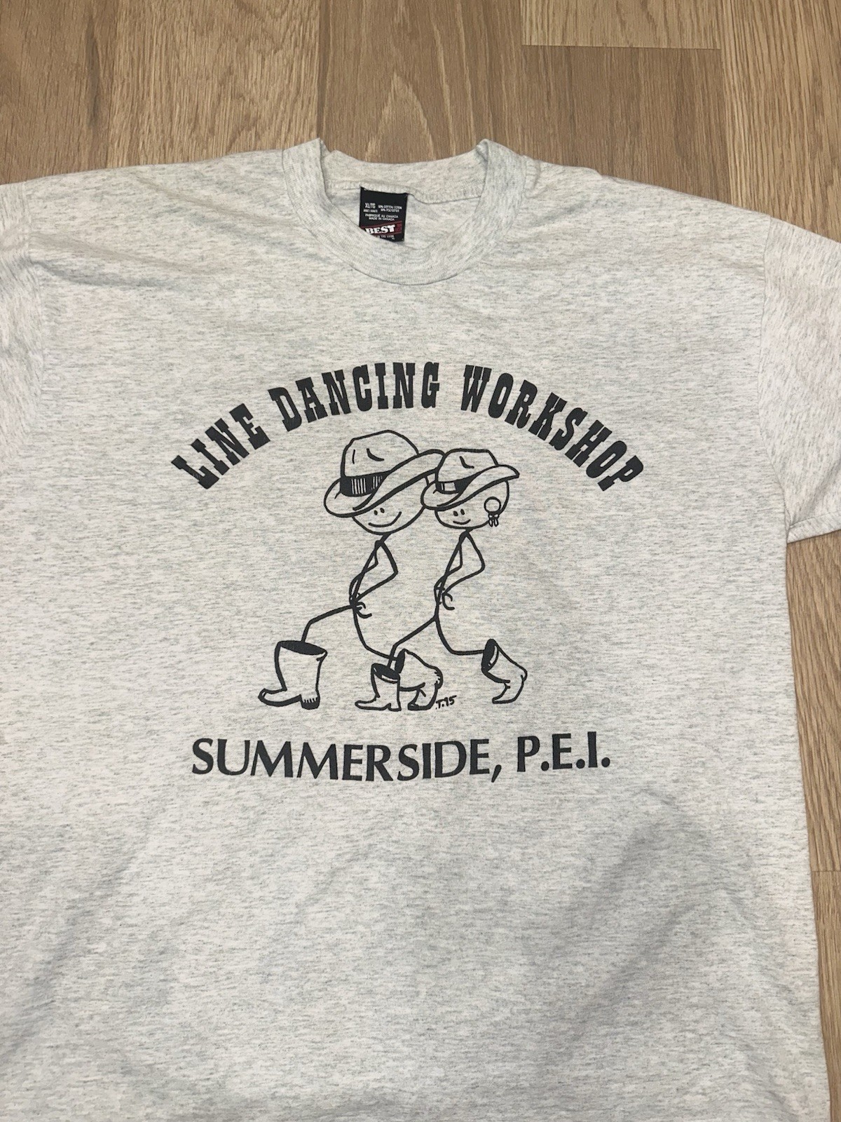 Vintage Single Stitch Line Dancing Graphic T Shirt Gray Heather XL Canada Cowboy gallery