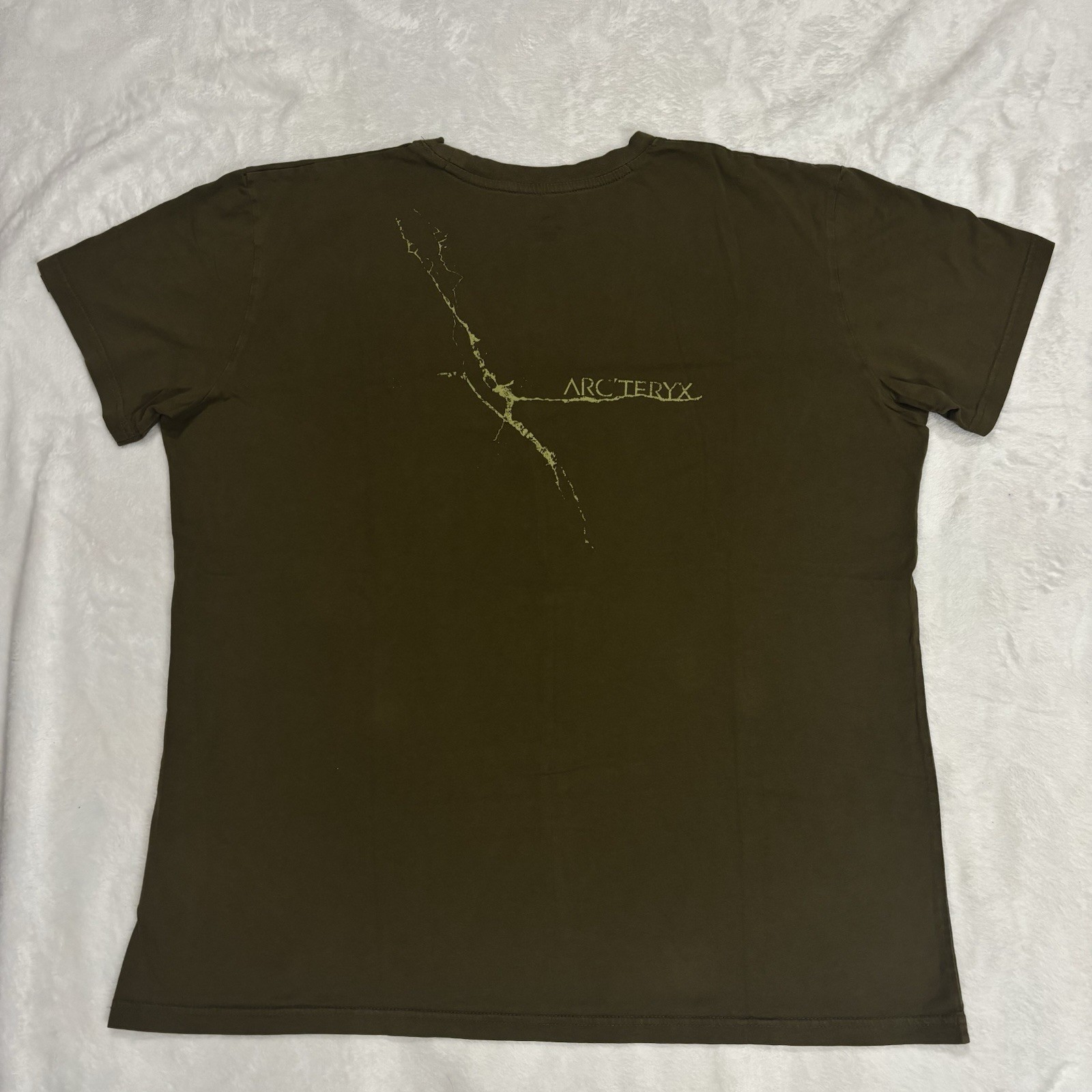 Arc'Teryx Archaeopteryx Cormac Graphic Logo T Shirt Mens XL Olive Green Brown gallery