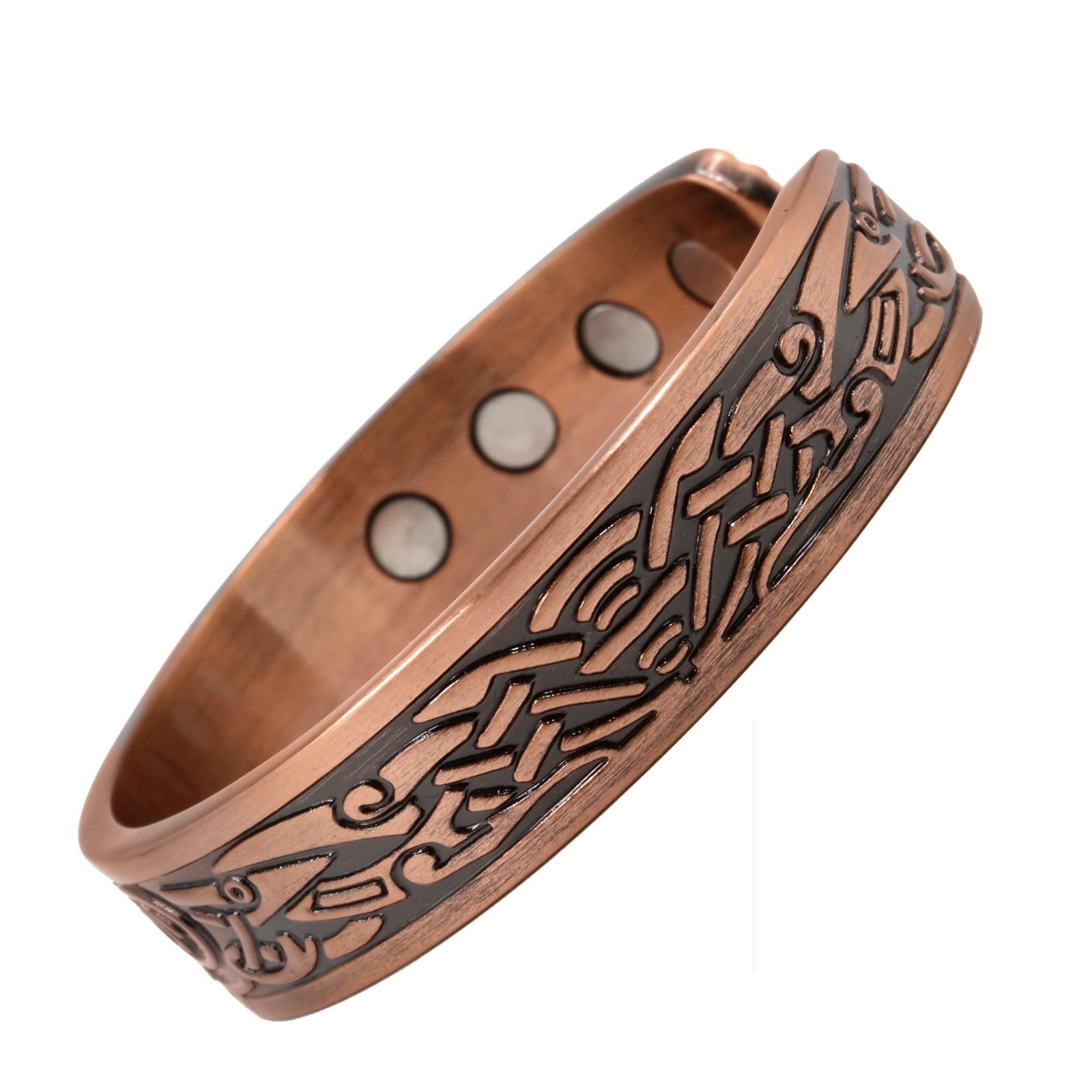 Pure Copper Magnetic Heavyweight Cuff Bracelet for Men, with 8 Magnets 3500 G... gallery