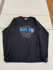 Vintage Blue Dog Café Shirt Medium Blue Lafayette Louisiana Streetwear Grant St