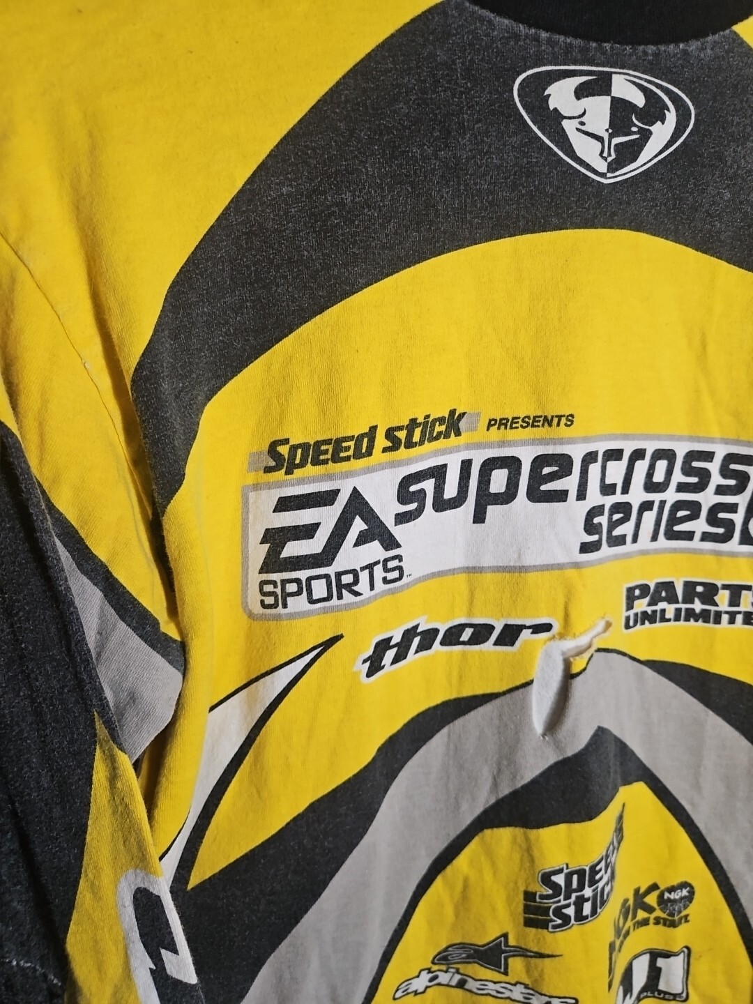 Vintage Y2K EA Sports Supercross Motocross Promo Dirt Bike Jersey Thor Men's S gallery