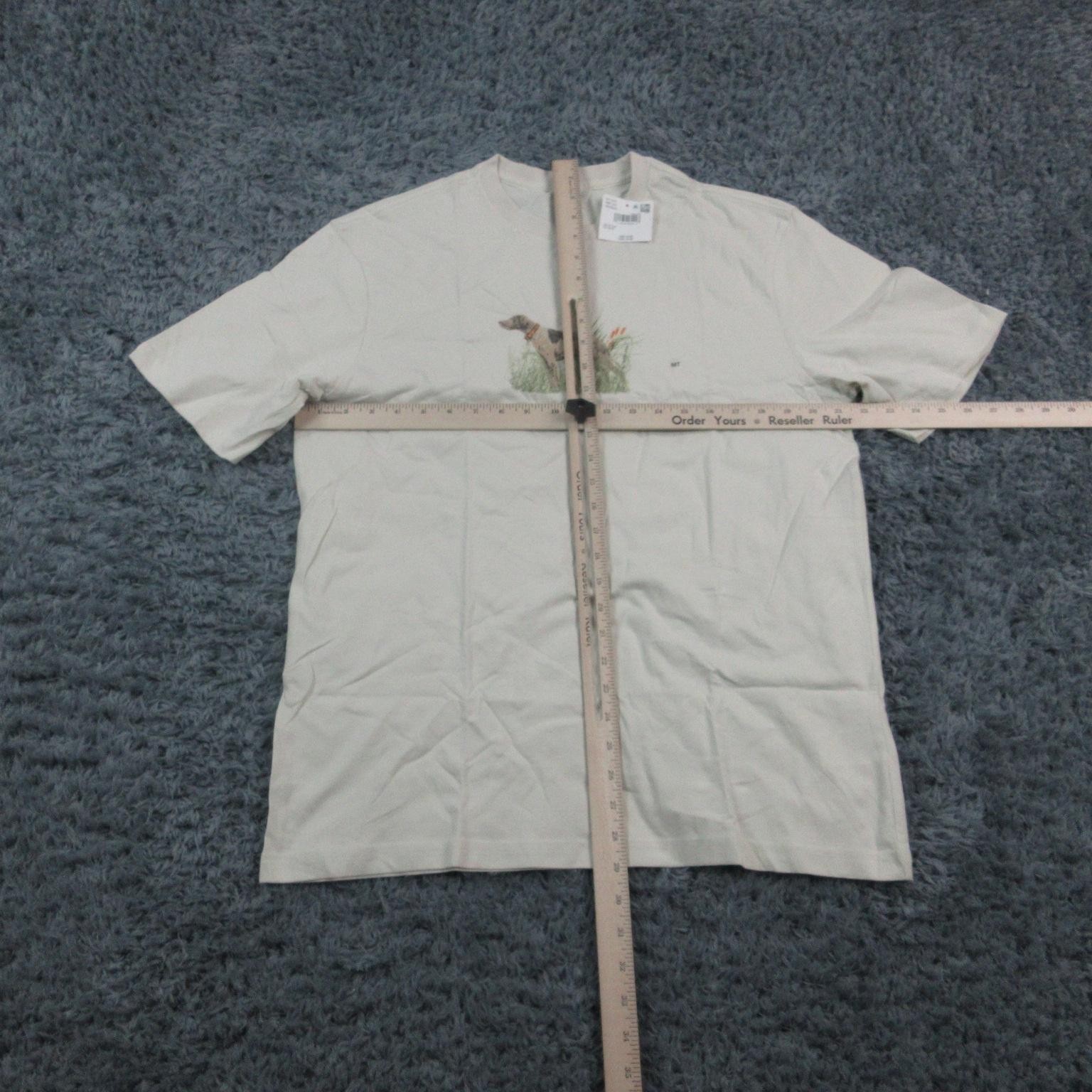 American Eagle Shirt Mens Medium Tall Off White Graphic Dog Established 1977 NWT gallery