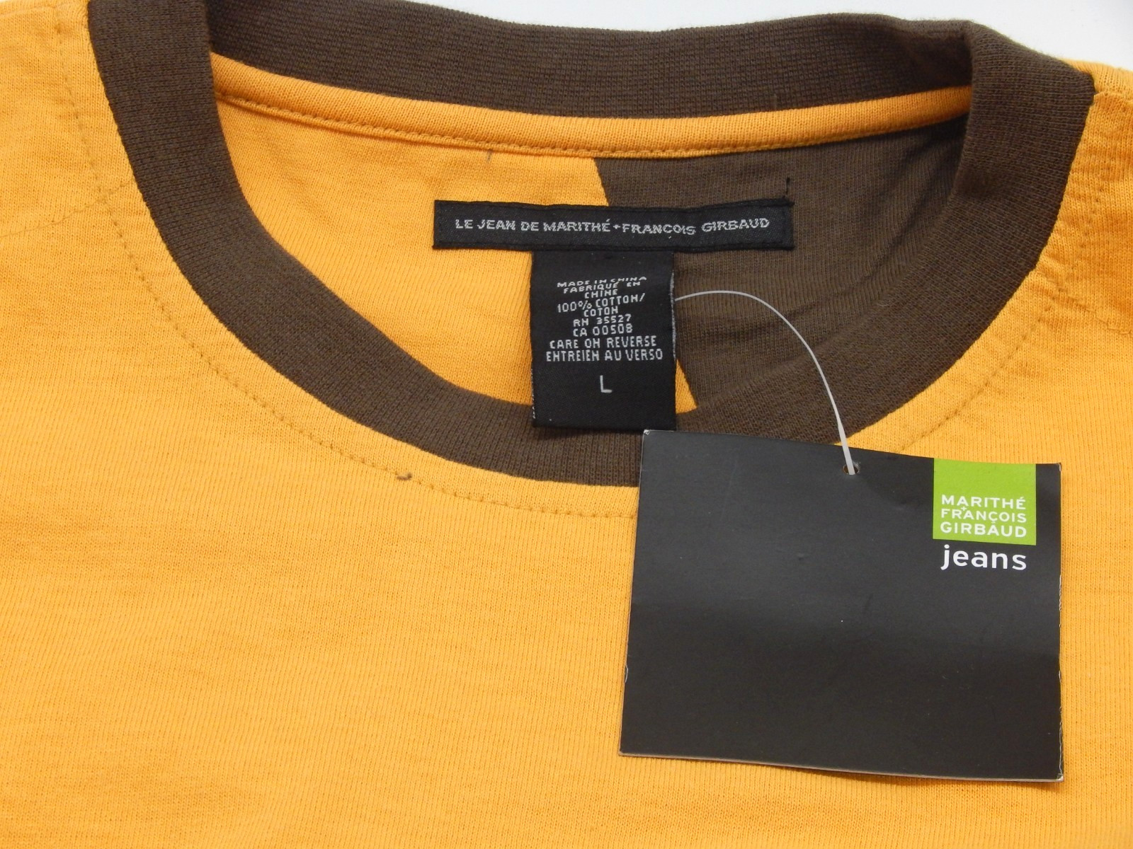 MARITHE FRANCOIS GIRBAUD NEW W/TAG Vintage 1990s Yellow Long Sleeve Shirt Size L gallery