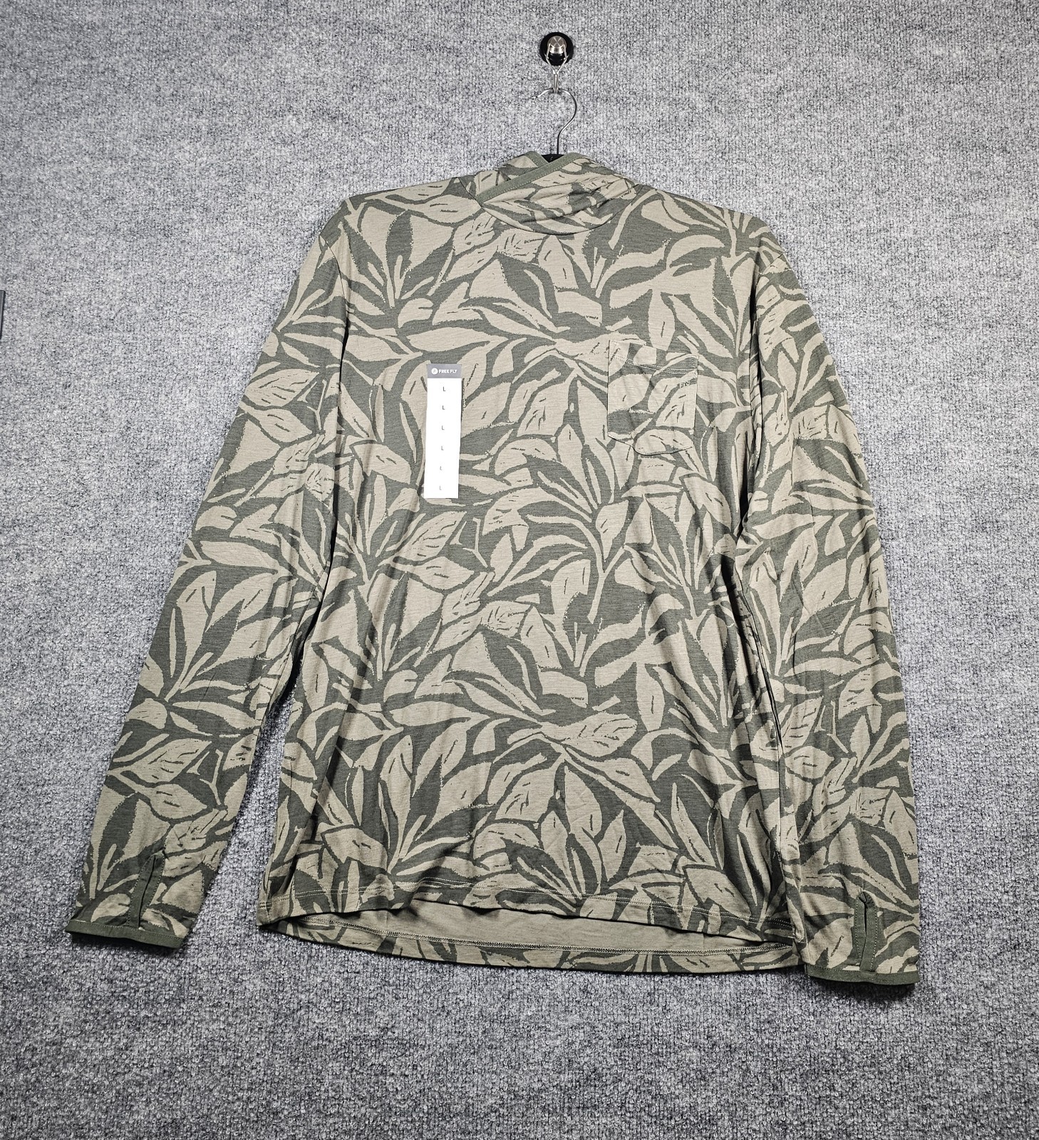 Free Fly Bamboo Lighweight Hoodie Mens Large Canopy Print Dark Forest NWT gallery