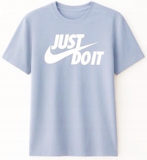 Nike Mens Just Do It Swoosh Logo T-Shirt Light Sky Blue White DX1989 548 gallery