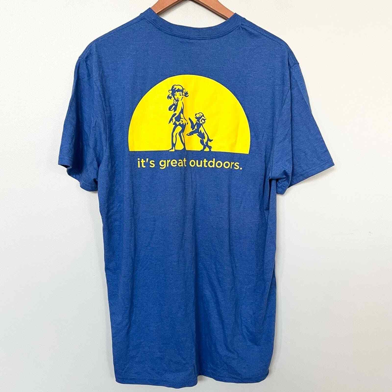 New COPPERTONE Unisex T-shirt Girl Dog Blue SIZE XL It’s Great Outdoors Sun gallery
