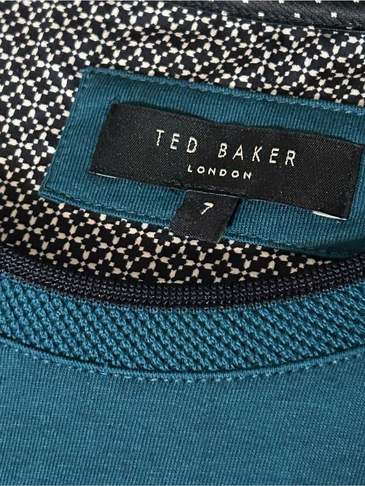 Ted Baker London Teal Blue Tee Short Sleeve Soft Cotton Modal Blend Sz 7 (3XL) gallery