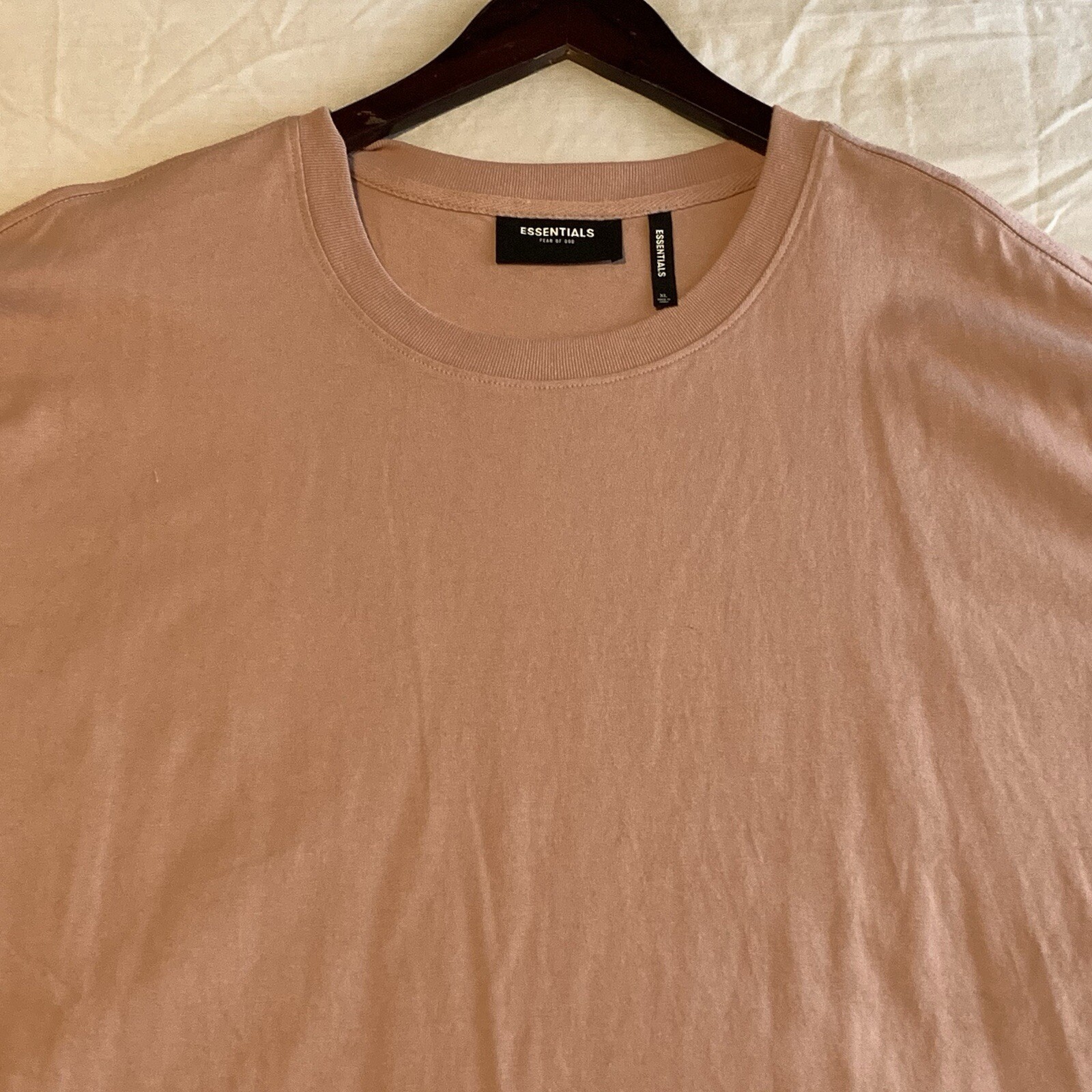New Men’s Fear of God FOG Essentials 3M Logo Blush Pink Boxy XL Shirt Authentic gallery
