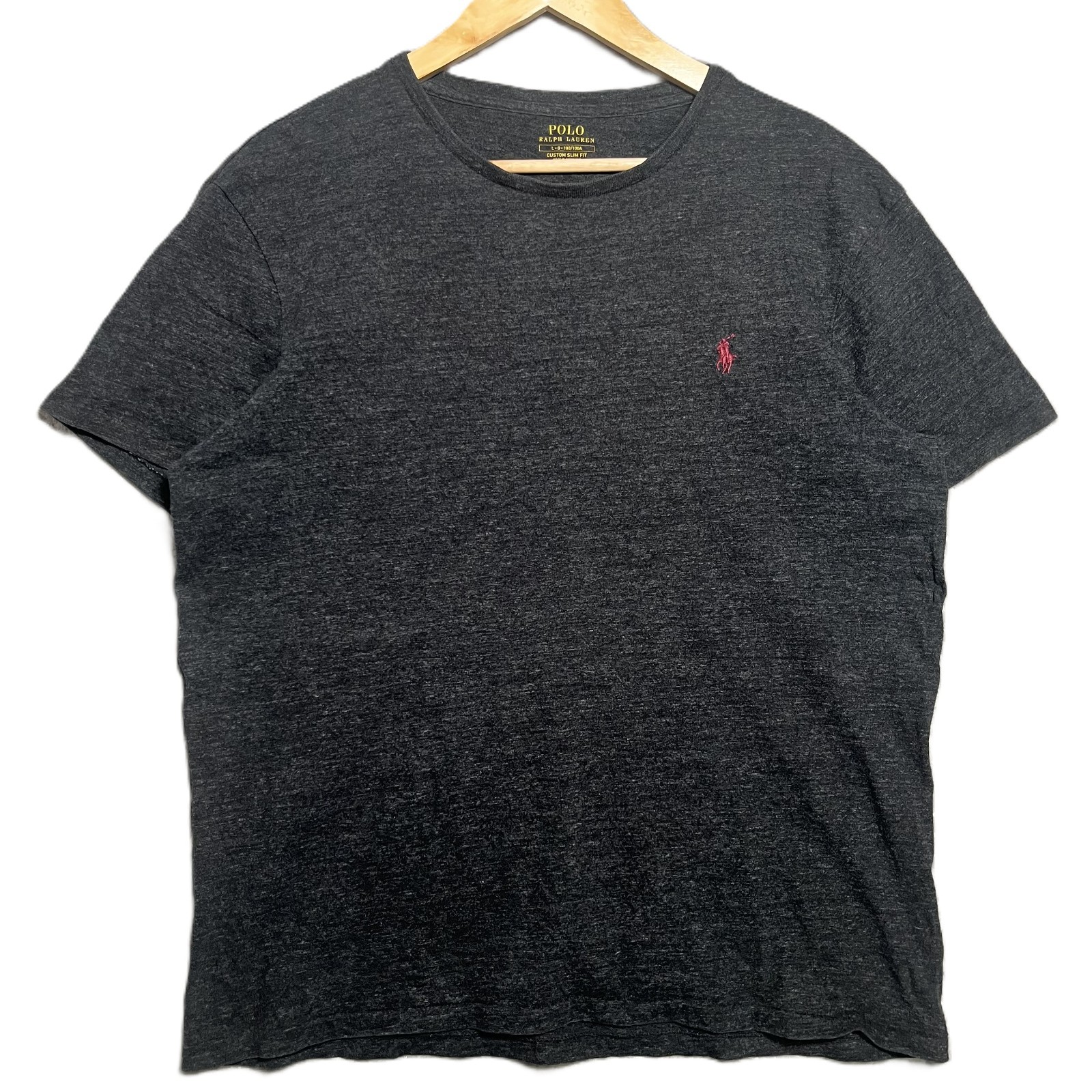 Polo Ralph Lauren Shirt Mens Large Custom Slim Fit Charcoal Grey Top Tee gallery