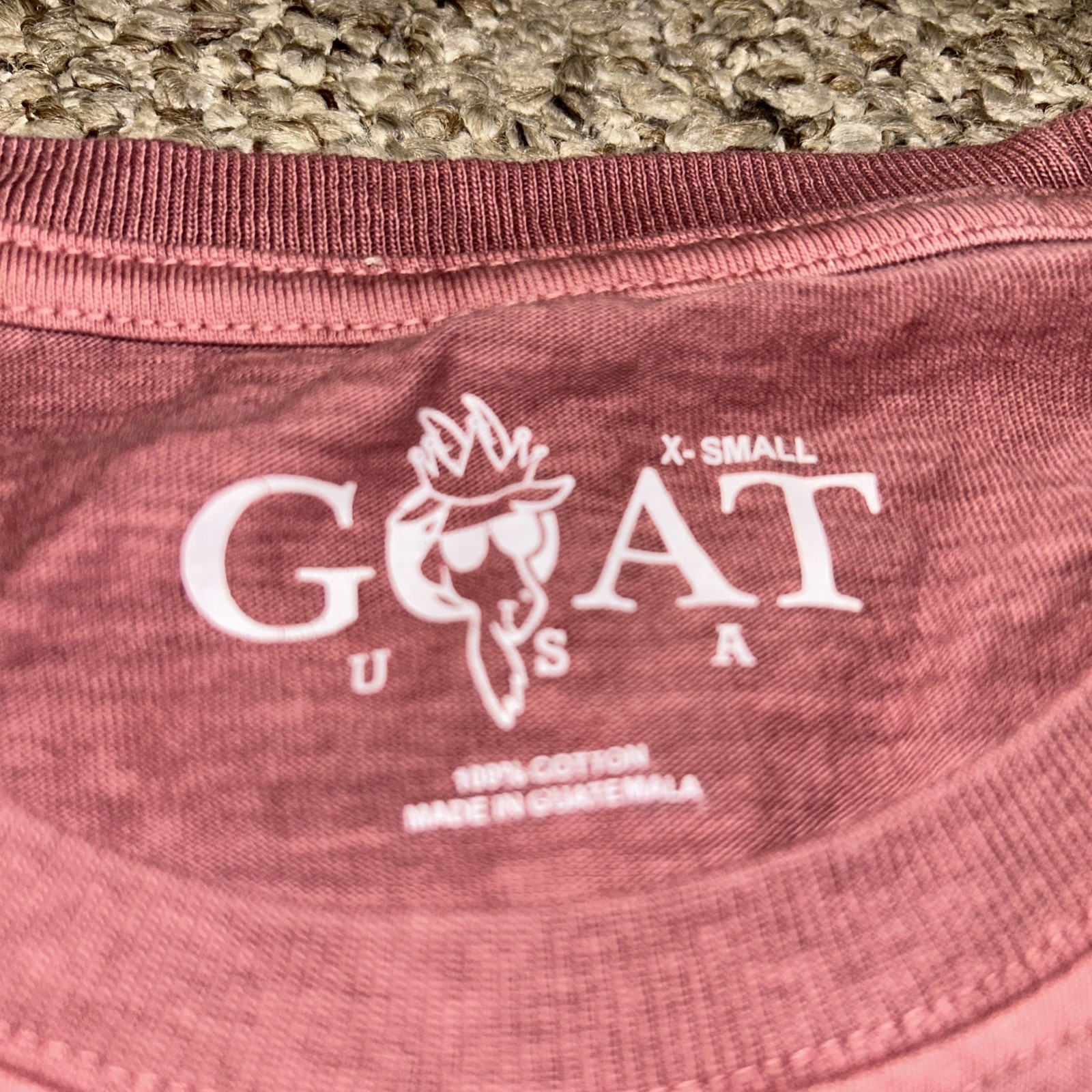 Goat USA Mens X-Small T-Shirt reddish brown. gallery