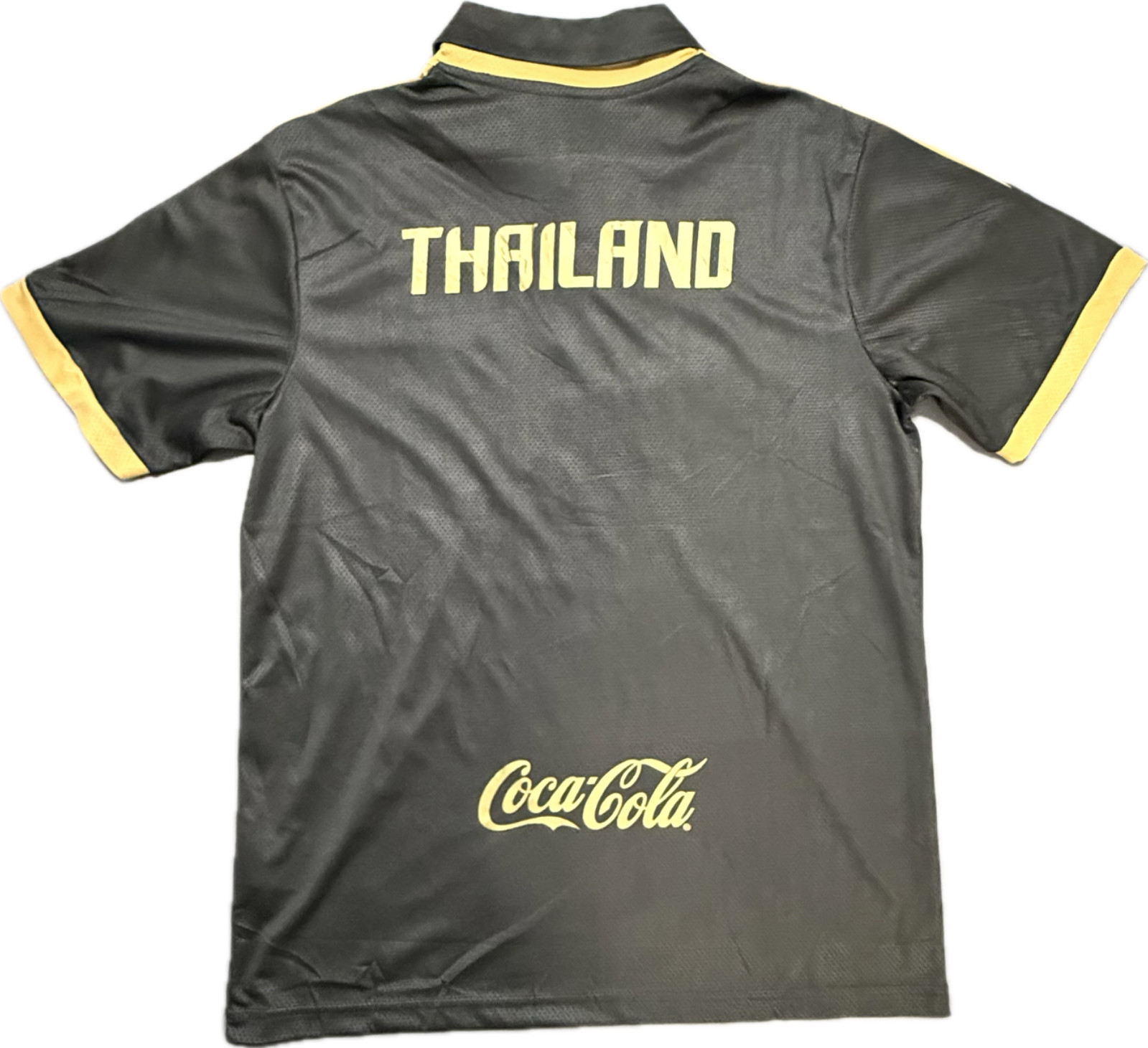 Thailand Soccer Polo Jersey Men’s XL Black Gold Warrix Chang Coca Cola NWT gallery