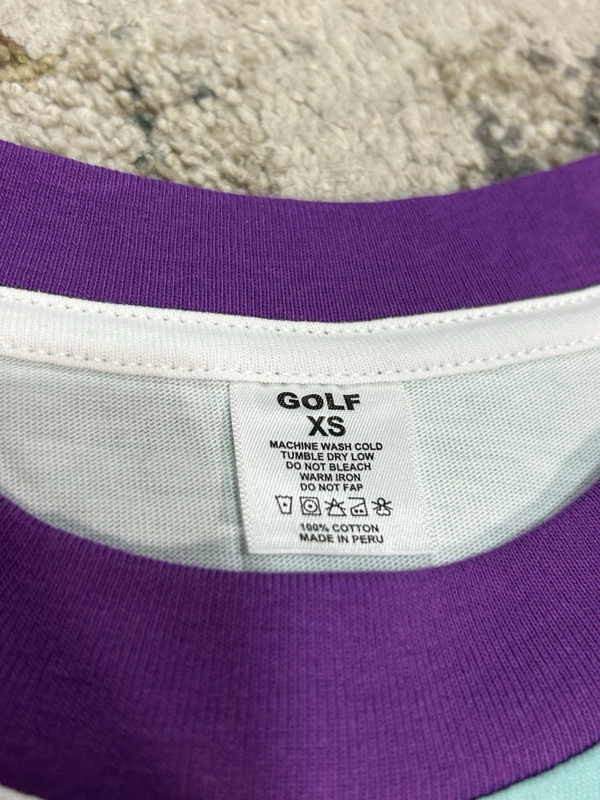 Golf Wang 2016 Wavy Striped Teal/White/Purple NWT Tyler The Creator Flower Boy gallery