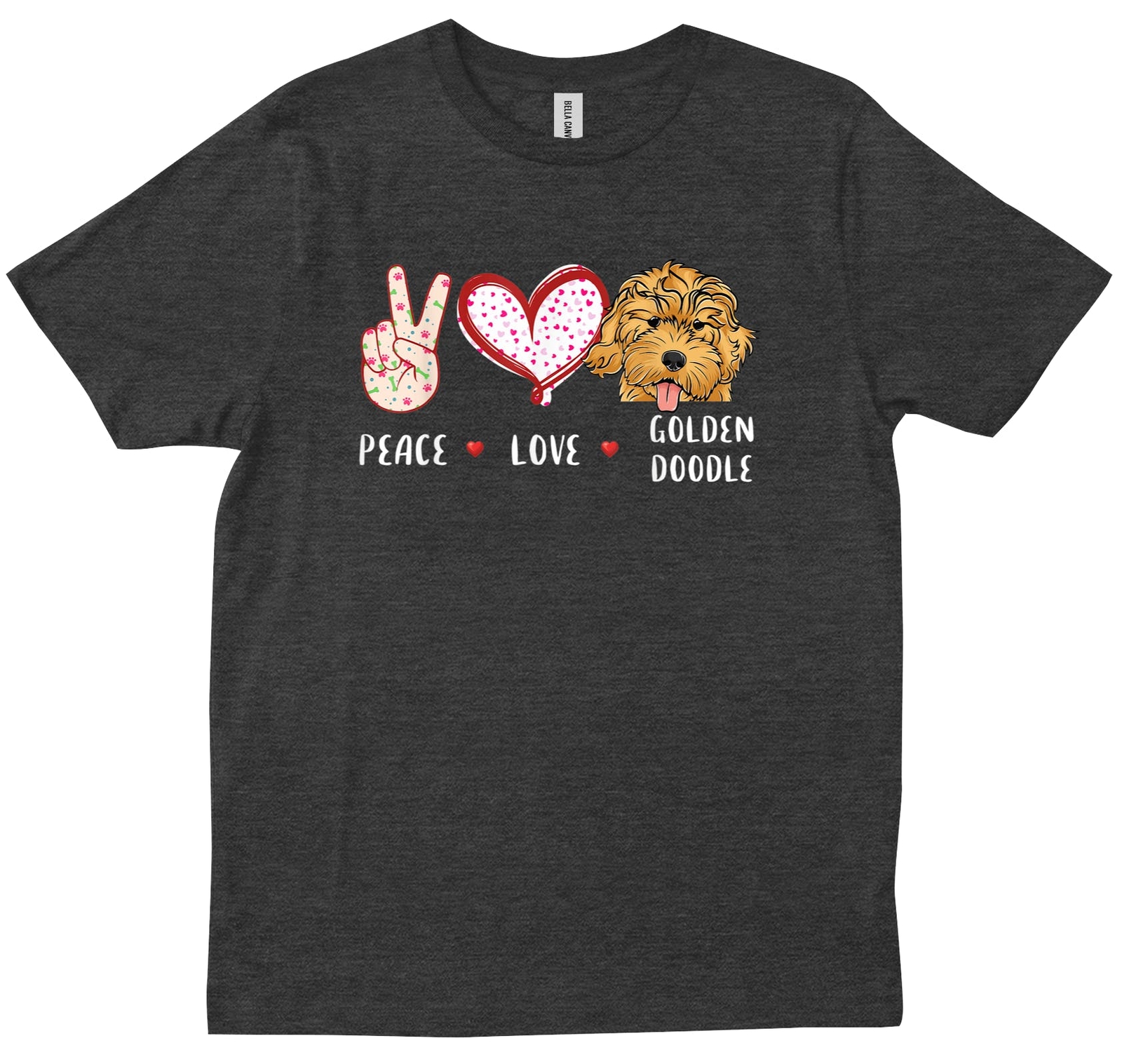 Peace Love Goldendoodle Gift For Men Women Kids Doodle Dog T-shirt