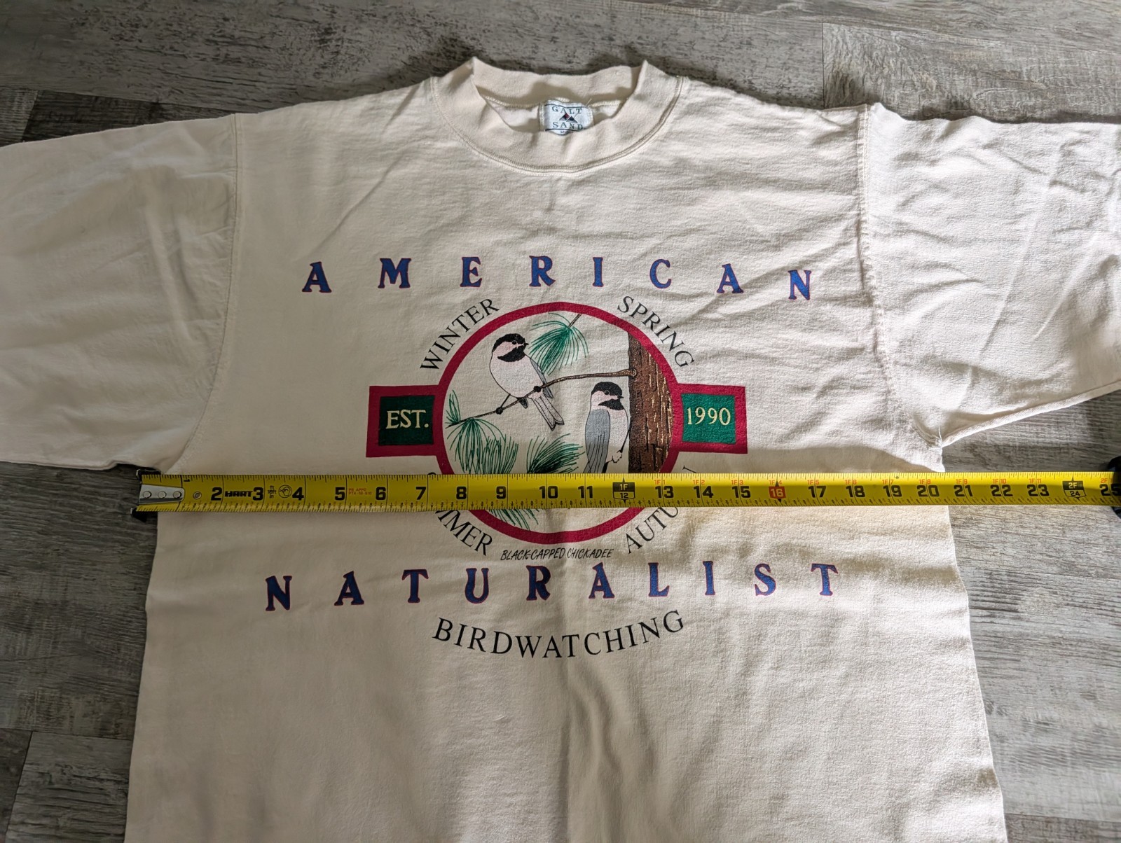 Vtg 90's Galt Sand American Naturalist Birdwatching Tee Shirt USA Made Size M gallery