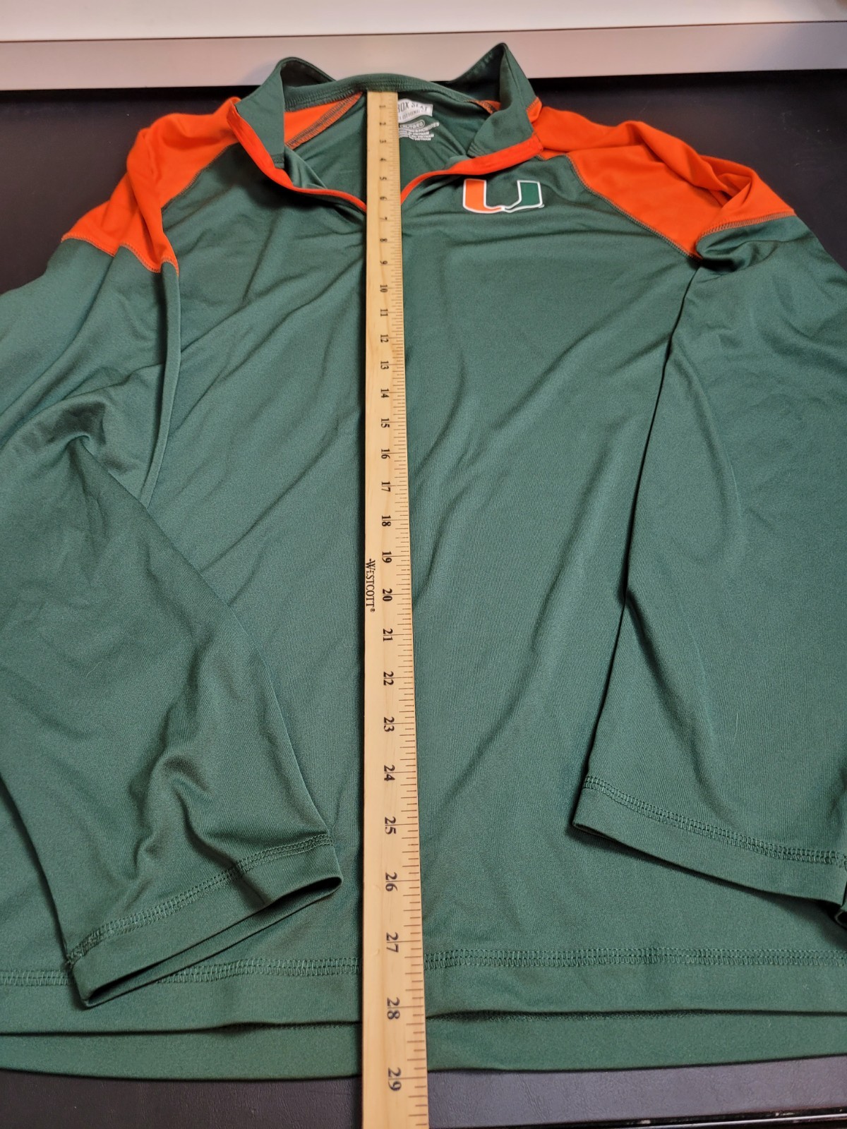 Miami Hurricanes Jacket Mens XL Green Champion 1/4 Zip Pullover gallery