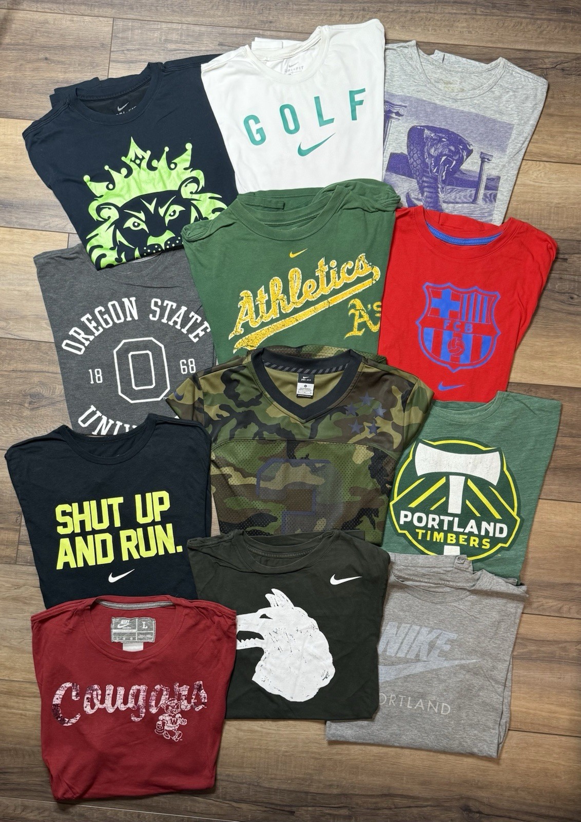 Lot Of 12 athletic Nike Graphic Tee Shirts All Sizes Below In Description gallery