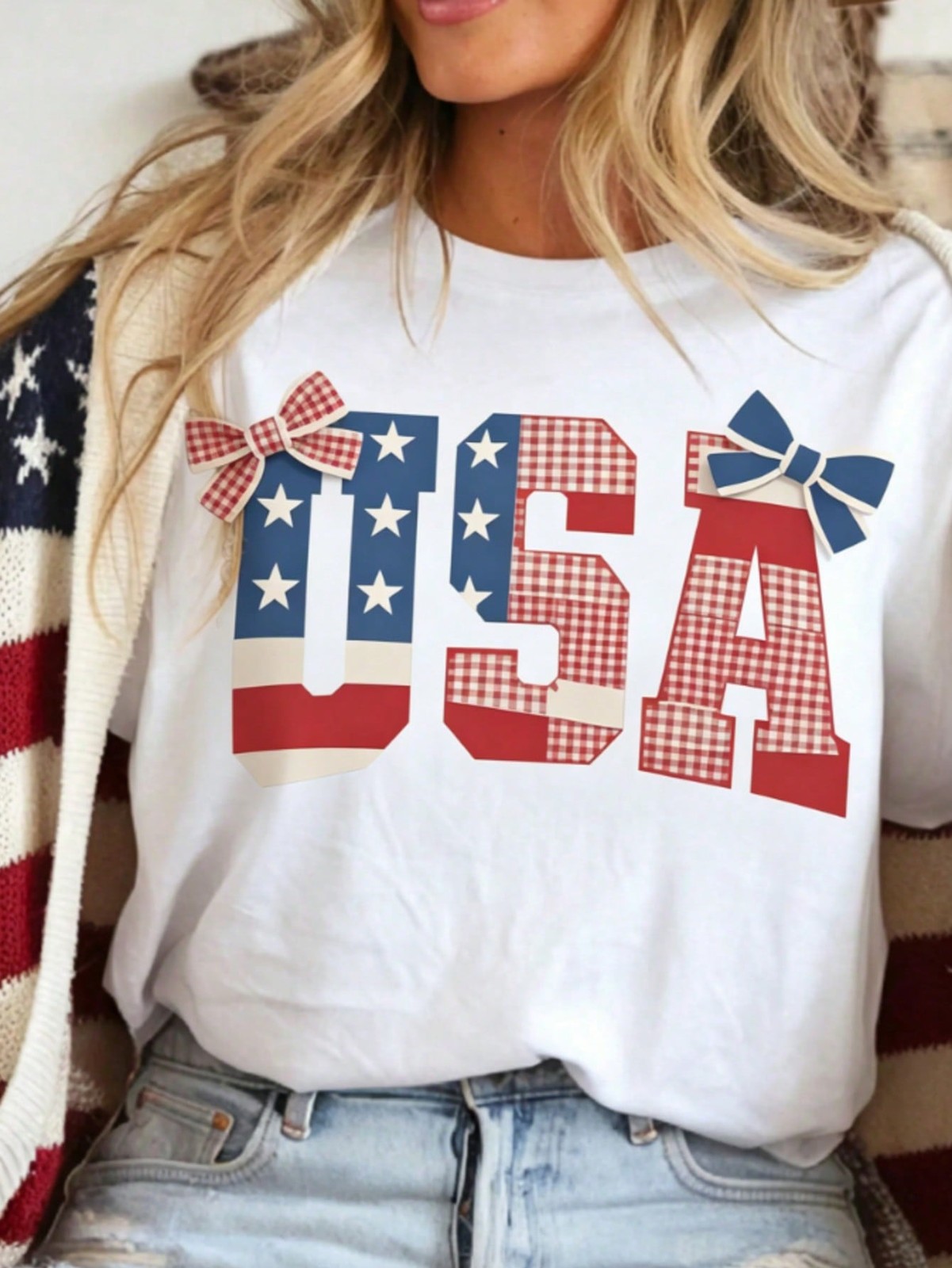 USA Tee Retro Country Quilt Print USA Graphic tshirt Patchwork Graphic gallery