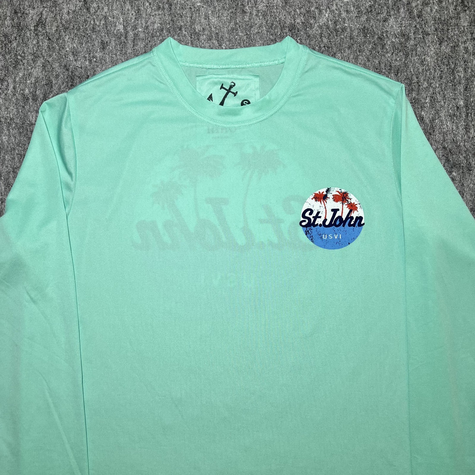 HIHO Performance Long Sleeve Shirt S Teal St.John US VII Graphic Made in Peru gallery