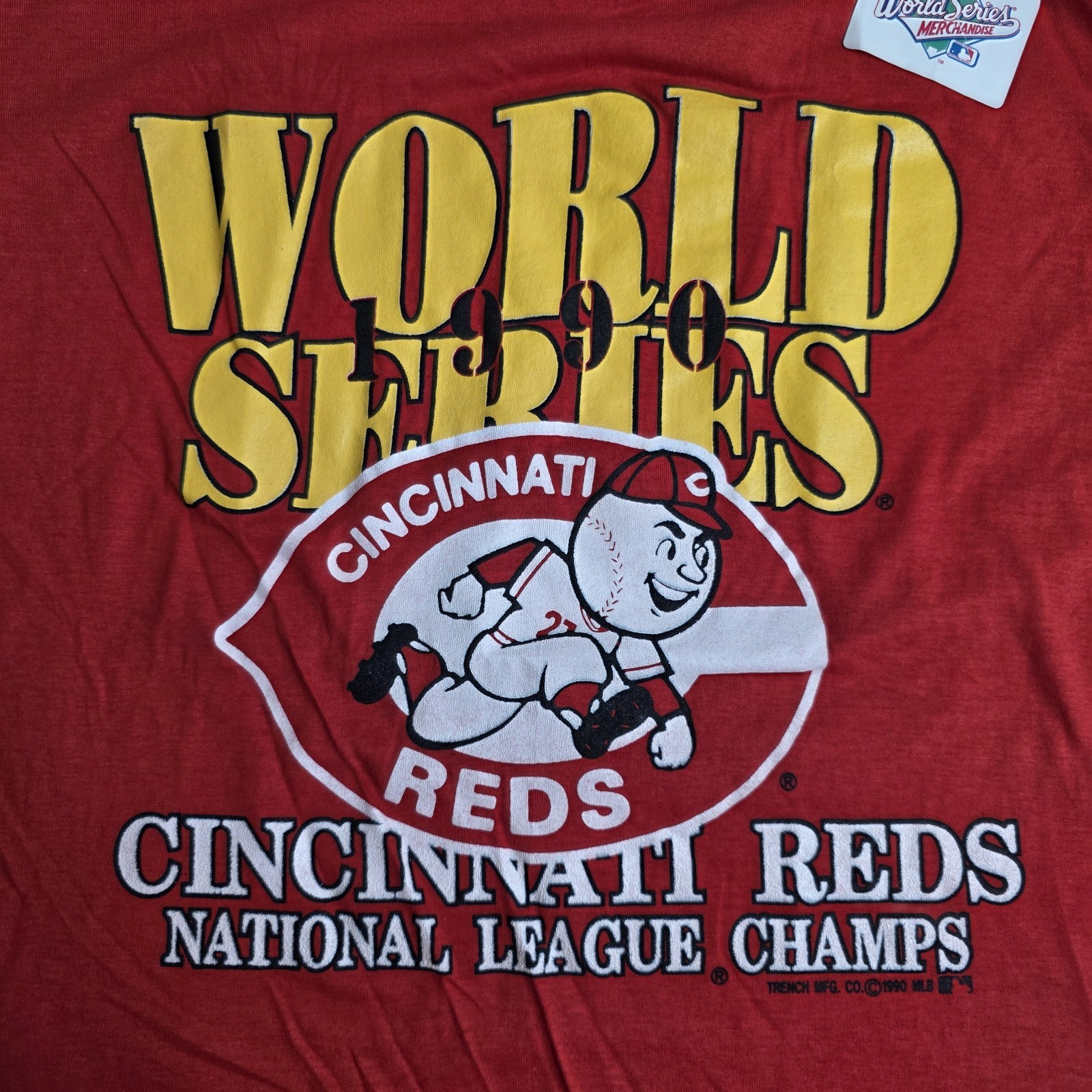 Vintage Cincinnati Reds T-Shirt Mens Large 1990s World Series Single Stitch Red gallery