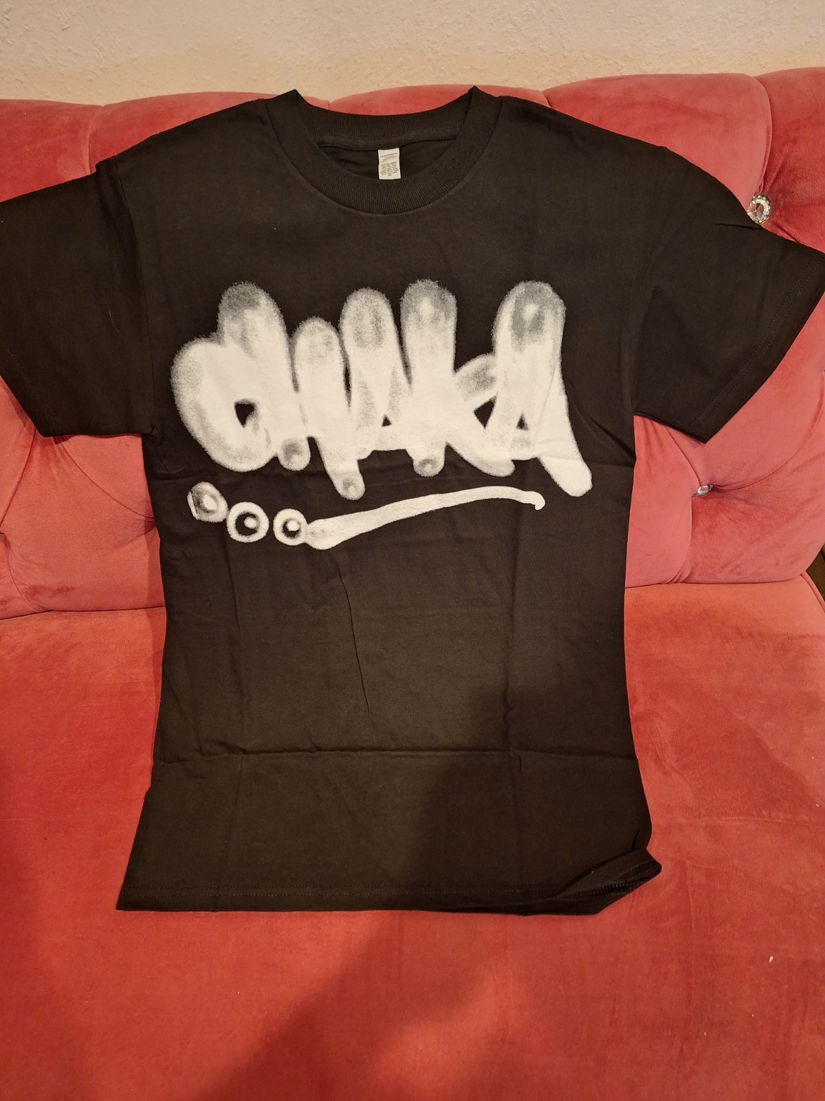 CHAKA T-SHIRT BLACK TAG “CHAKA” SILK SCREEN PRINT ON T-SHIRT