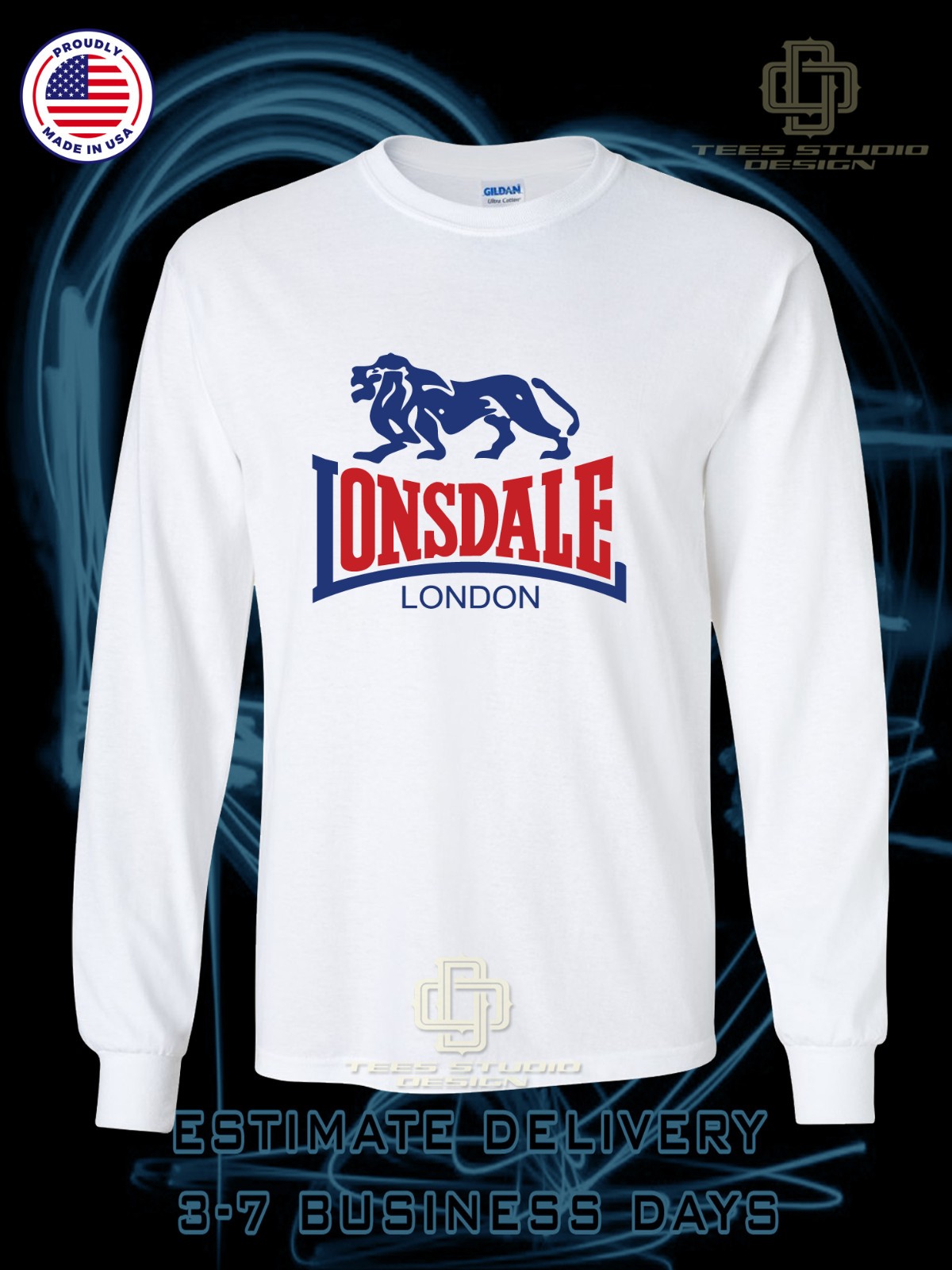 New Lonsdale London Men's Long Sleeve T-Shirt American Dotees S-5XL TShirt gallery
