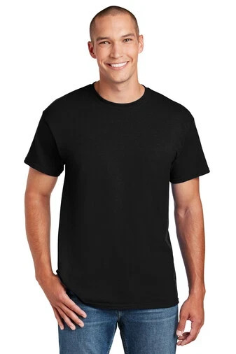 (2 PACK) Gildan Adult T-Shirts DryBlend 50/50 G8000 cotton/polyester Large BLACK gallery