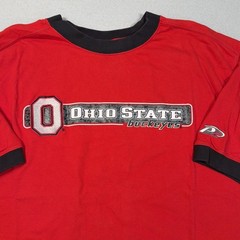 P2 Pro Player Mens Ohio State Buckeyes Ringer NCAA Red T Shirt Size Large