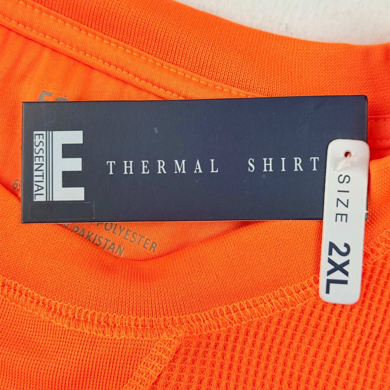 Essential by Seven Apparel Men's Orange Waffle Knit Thermal Shirt Size 2XL NWT gallery