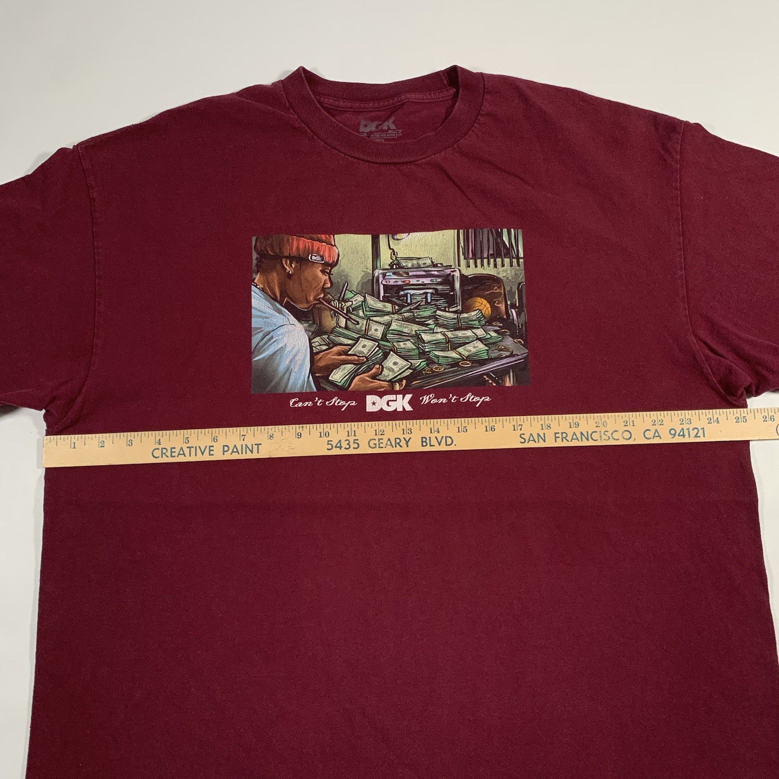 DGK Cant Stop Wont Stop T-Shirt Mens 2XL Cash Money Skateboard gallery