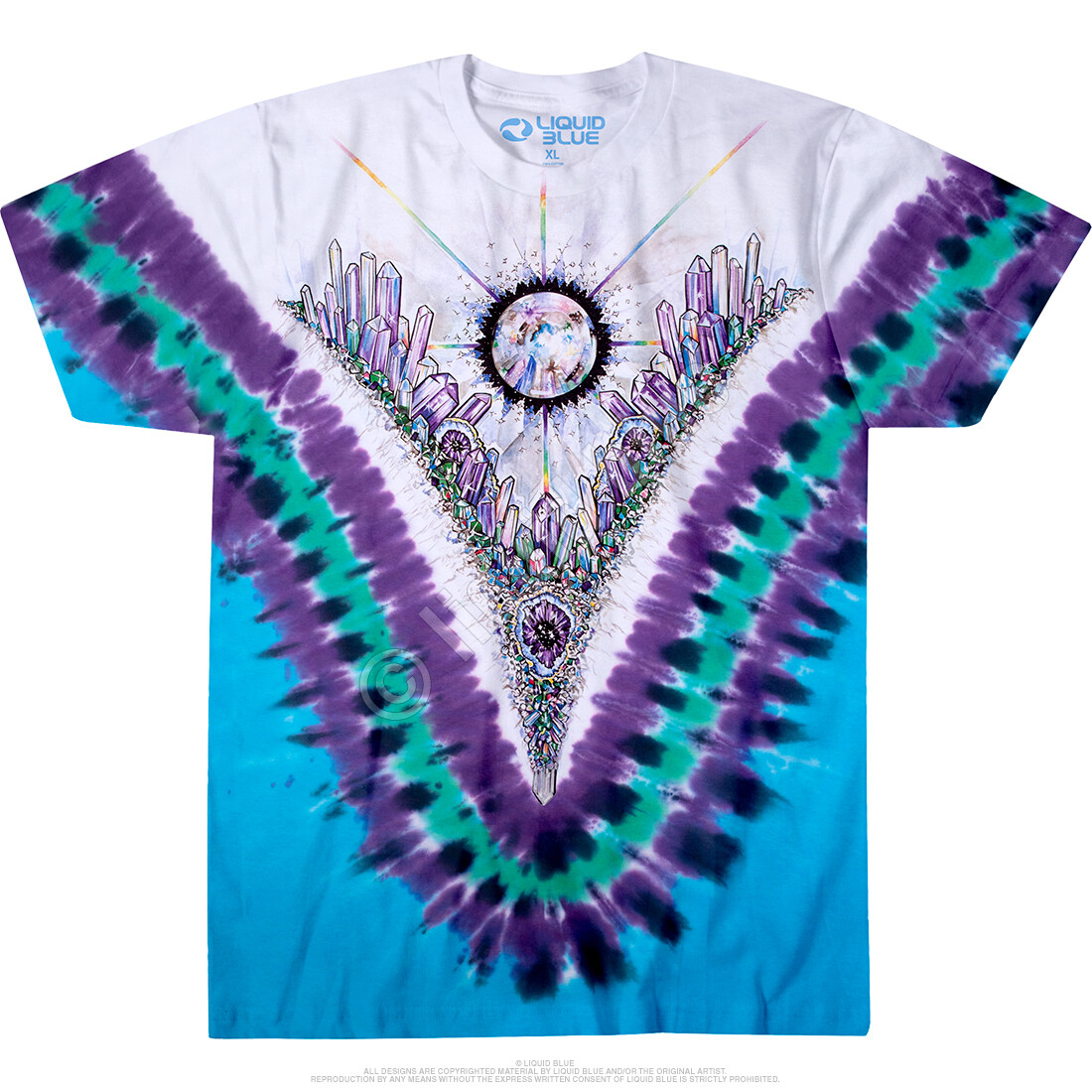CRYSTAL TOP-2 SIDED TIE DYE T-SHIRT S-M-L-XL-2X New Age MINERALS gallery