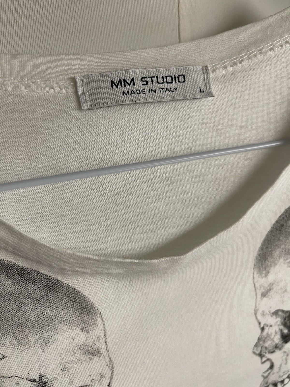 MM STUDIO White T-shirt Mens L Made In ITALY Cotton gallery