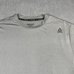Reebok Mens Polyester Stretch T-shirt Work out Gym Medium Sport Tee Gray