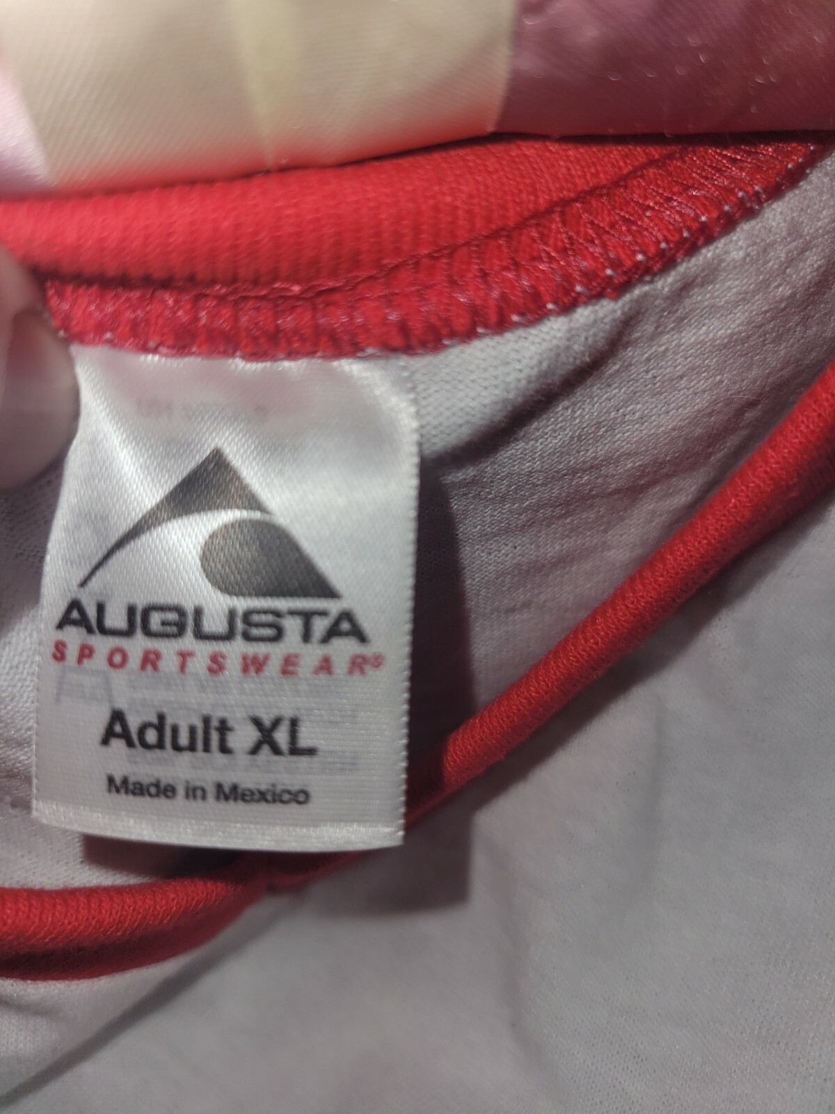 Aligusta Sportswear T Shirt White v neck with red stripes size xl gallery