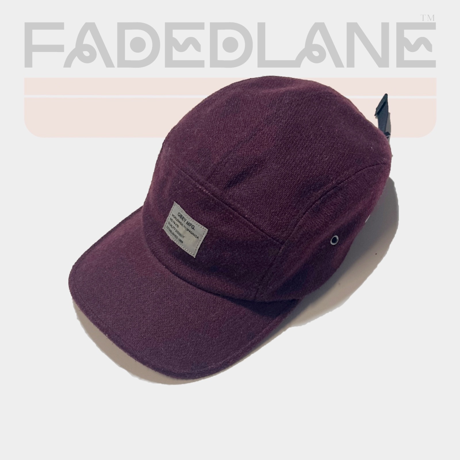 Obey Maroon Wool Blend 5 Panel Cap, One Size Fits All gallery