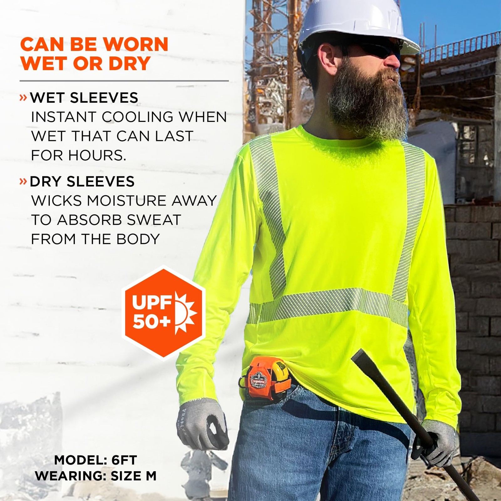 Cooling Hi Vis Reflective Shirt Class 2 UPF 50+ Lime - Instant Cooling Relief gallery