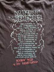 A Day to Remember Raisin’ Hell In The Heartland Tour T-Shirt Black – Size Medium