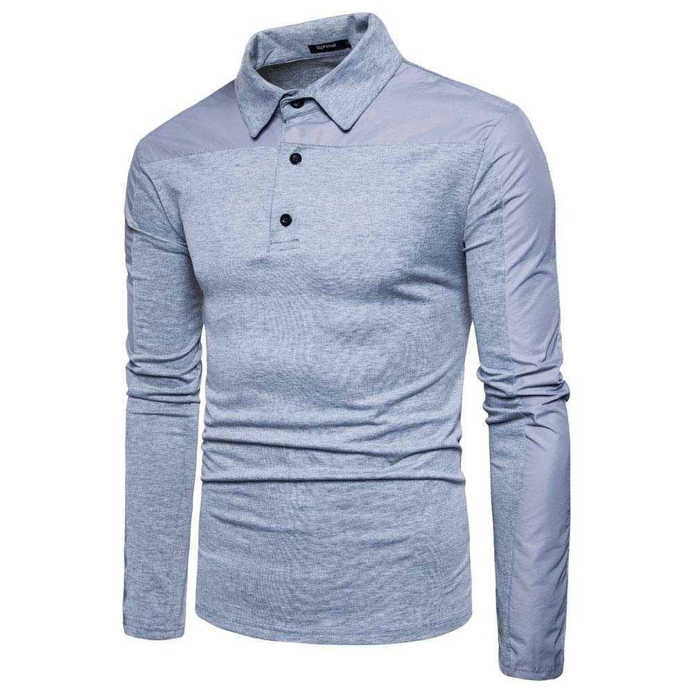 Mens Long Sleeve Shirt Casual Muscle Fit Turn-down Collar Tops T-shirt Blouse gallery