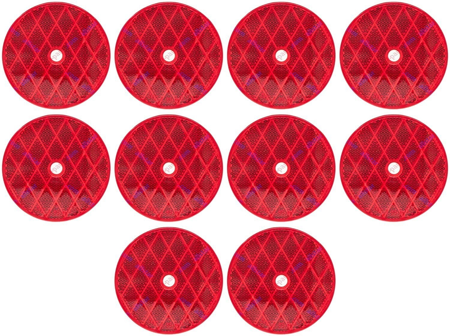 10x Red Class A 3-3/16″ Round Reflector with Center Mounting Hole Trailer Truck