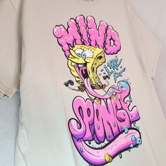 SPONGEBOB SQUARE PANTS SHIRT Mens Extra Large XL BEIGE CASUAL CARTOON ANIME NWT