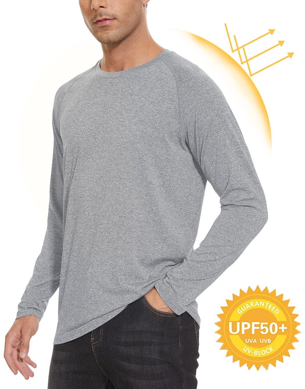 Men's UPF50+ T-Shirts Long Sleeve Skin Protection Fishing Shirts Quick Dry Tops gallery