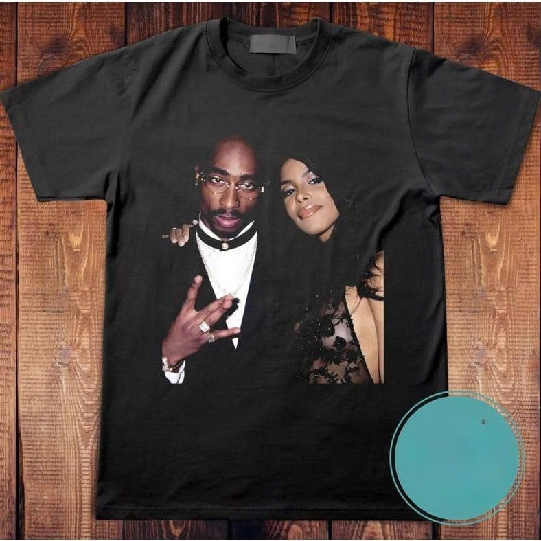Best Seller 2Pac Tupac Shakur Aaliyah T-Shirt 2Pac Rapper T-shirt 90's Hip Hop gallery