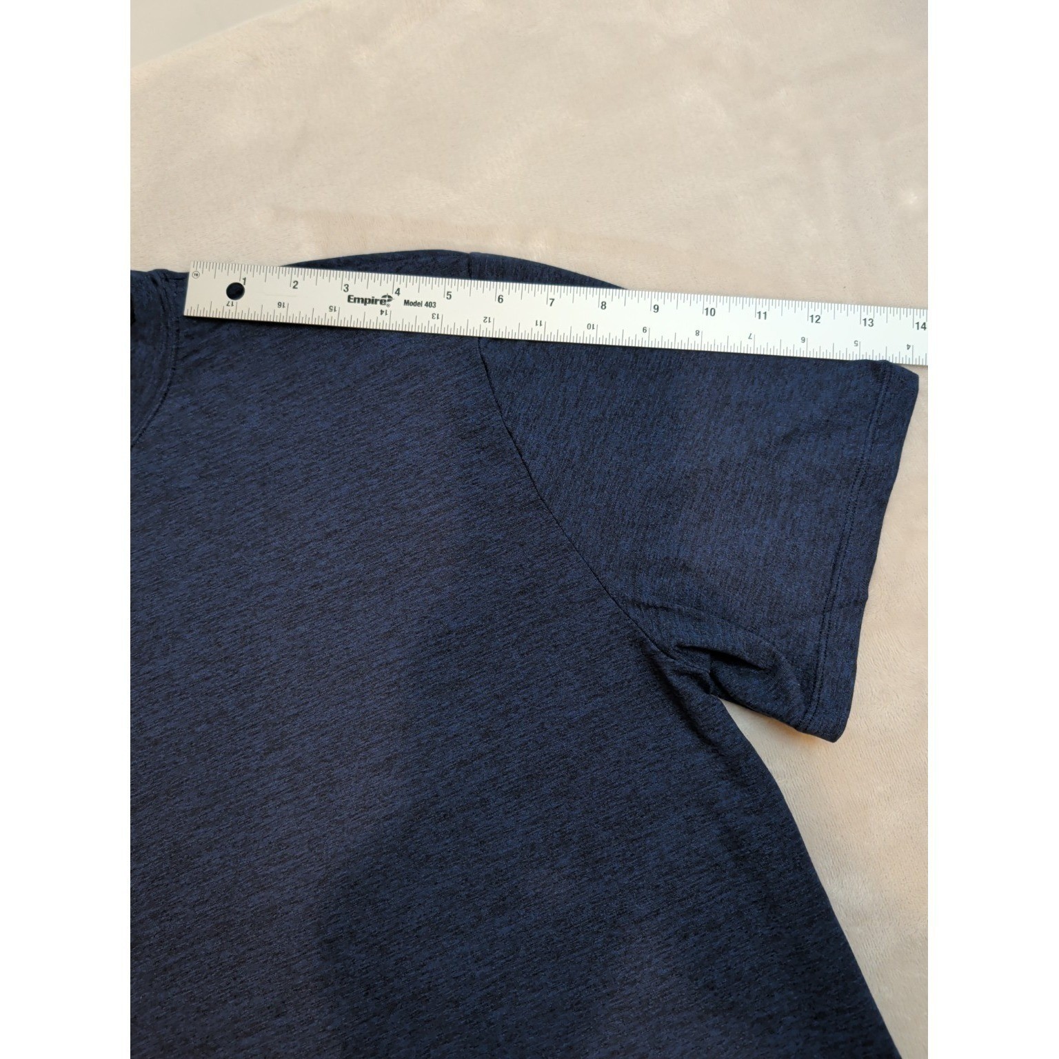 Men's Navy Blue Stretch T-Shirt Size S Polyester Elastane Athletic Casual Tee gallery