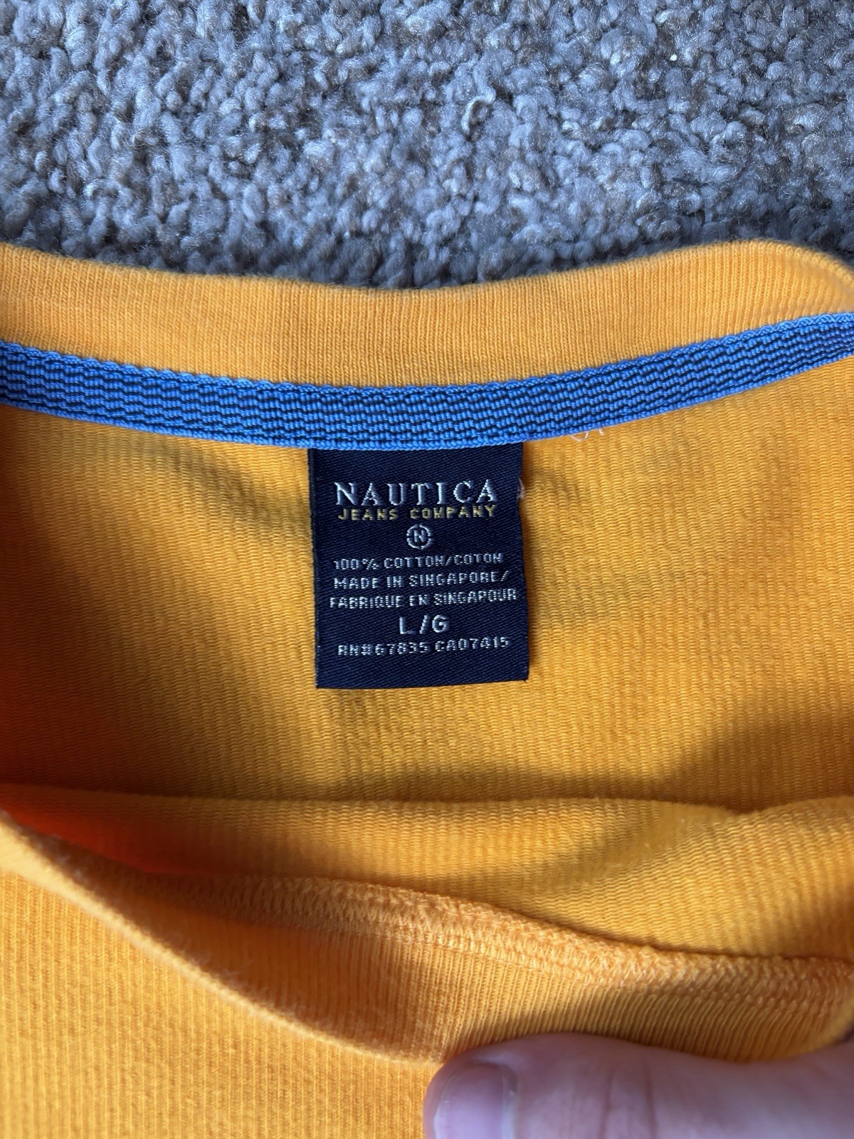 Heavyweight Nautica Jeans Company Yellow Solid Crew Neck Short Sleeve Tee L gallery