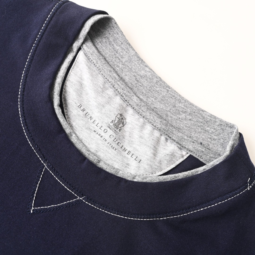 BRUNELLO CUCINELLI Embroidered Layered Short-Sleeve T-Shirt, Size M gallery